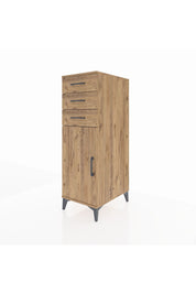 Kronos Dolap 2 Raflı 3 Çekmeceli Tek Kapaklı 44x59x134 Çam-Çam