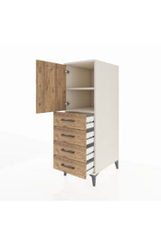 Kronos Dolap 2 Raflı 4 Çekmeceli Tek Kapaklı 44x59x134 Aytaşı-Çam