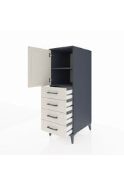 Kronos Dolap 2 Raflı 4 Çekmeceli Tek Kapaklı 44x59x134 Antrasit-Aytaşı