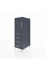 Kronos Dolap 2 Raflı 4 Çekmeceli Tek Kapaklı 44x59x134 Antrasit-Antrasit