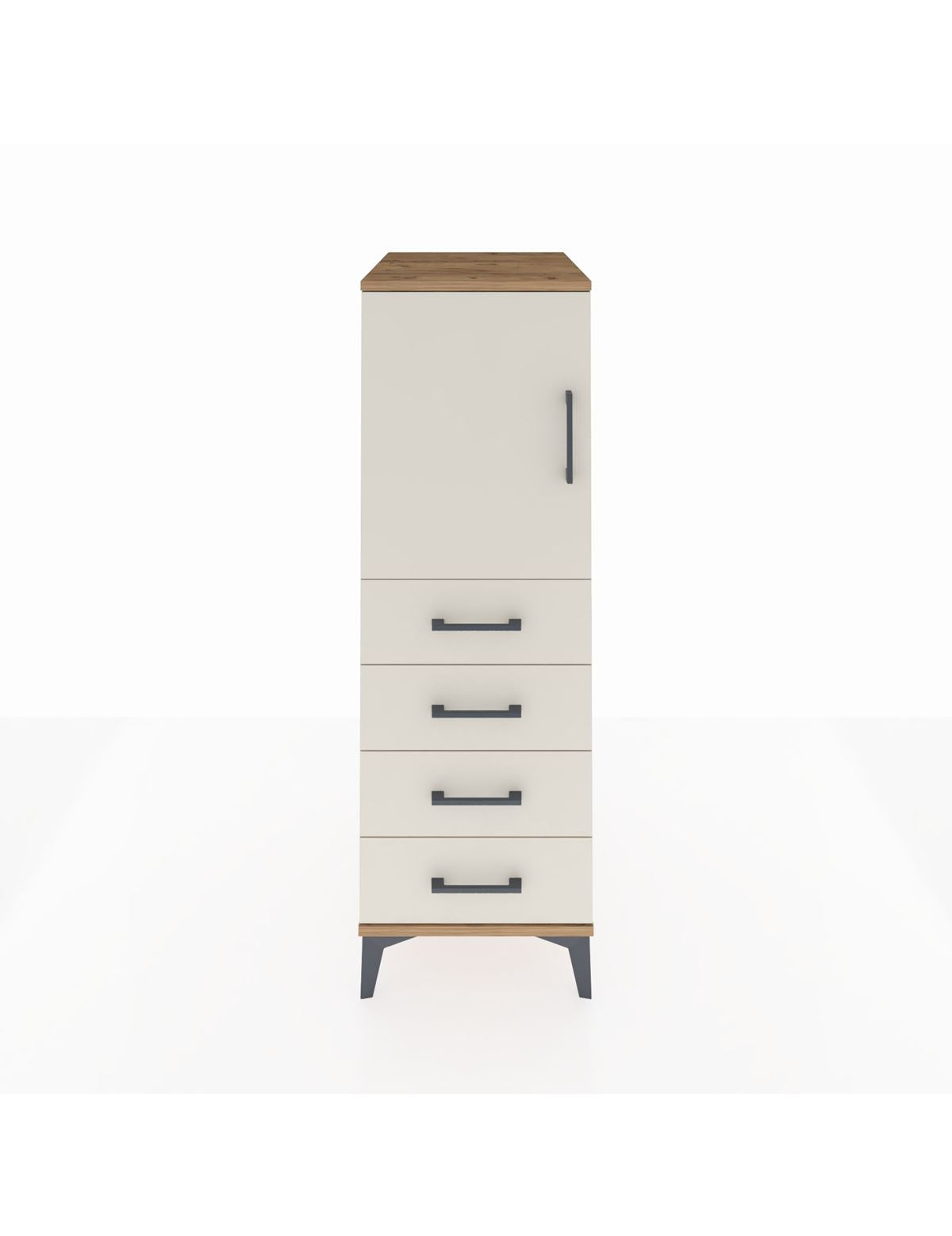 Kronos Dolap 2 Raflı 4 Çekmeceli Tek Kapaklı 44x59x134 Çam-Aytaşı