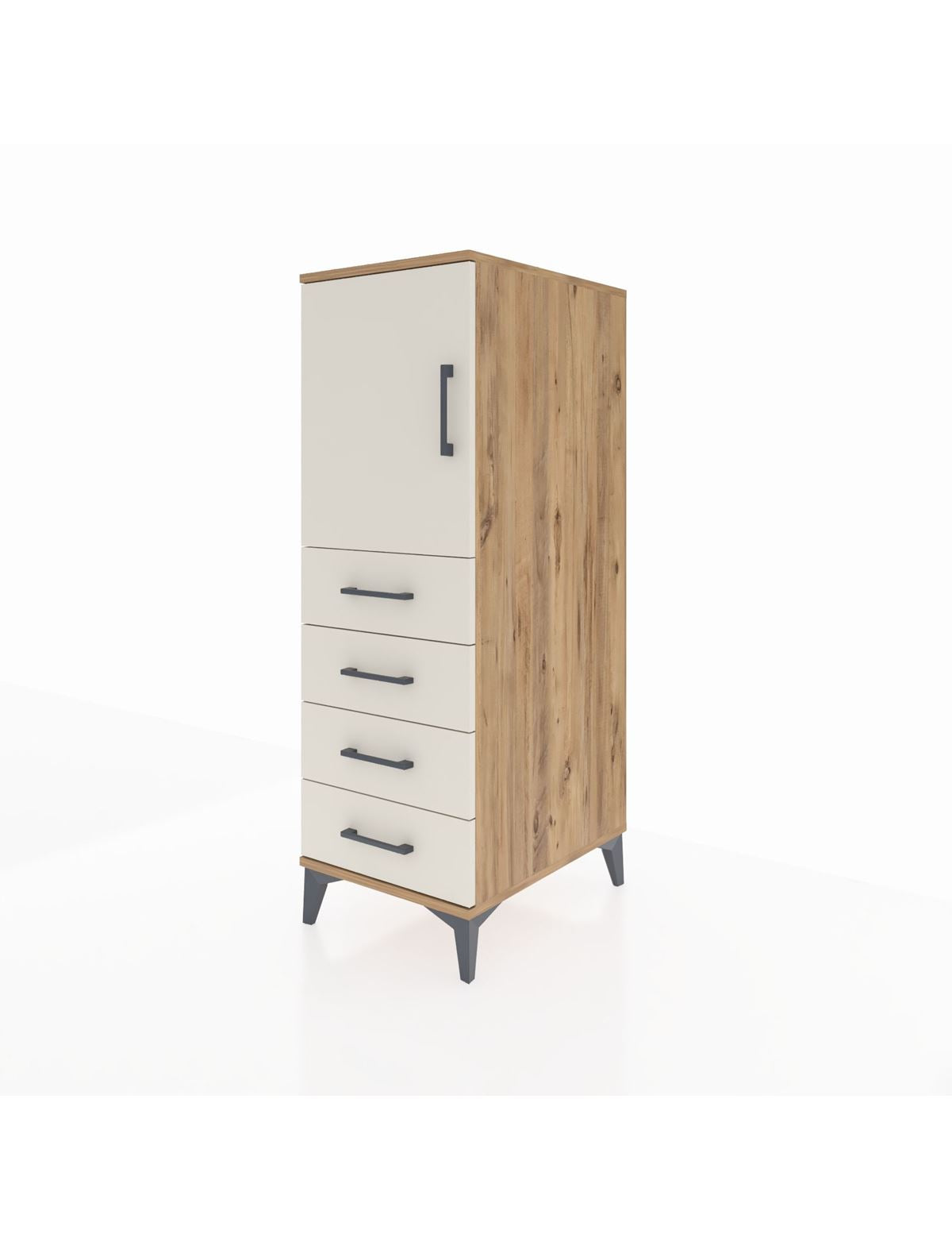 Kronos Dolap 2 Raflı 4 Çekmeceli Tek Kapaklı 44x59x134 - S82M053V7C