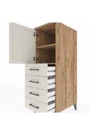 Kronos Dolap 2 Raflı 4 Çekmeceli Tek Kapaklı 44x59x134 Çam-Aytaşı