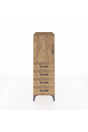 Kronos Dolap 2 Raflı 4 Çekmeceli Tek Kapaklı 44x59x134 Çam-Çam