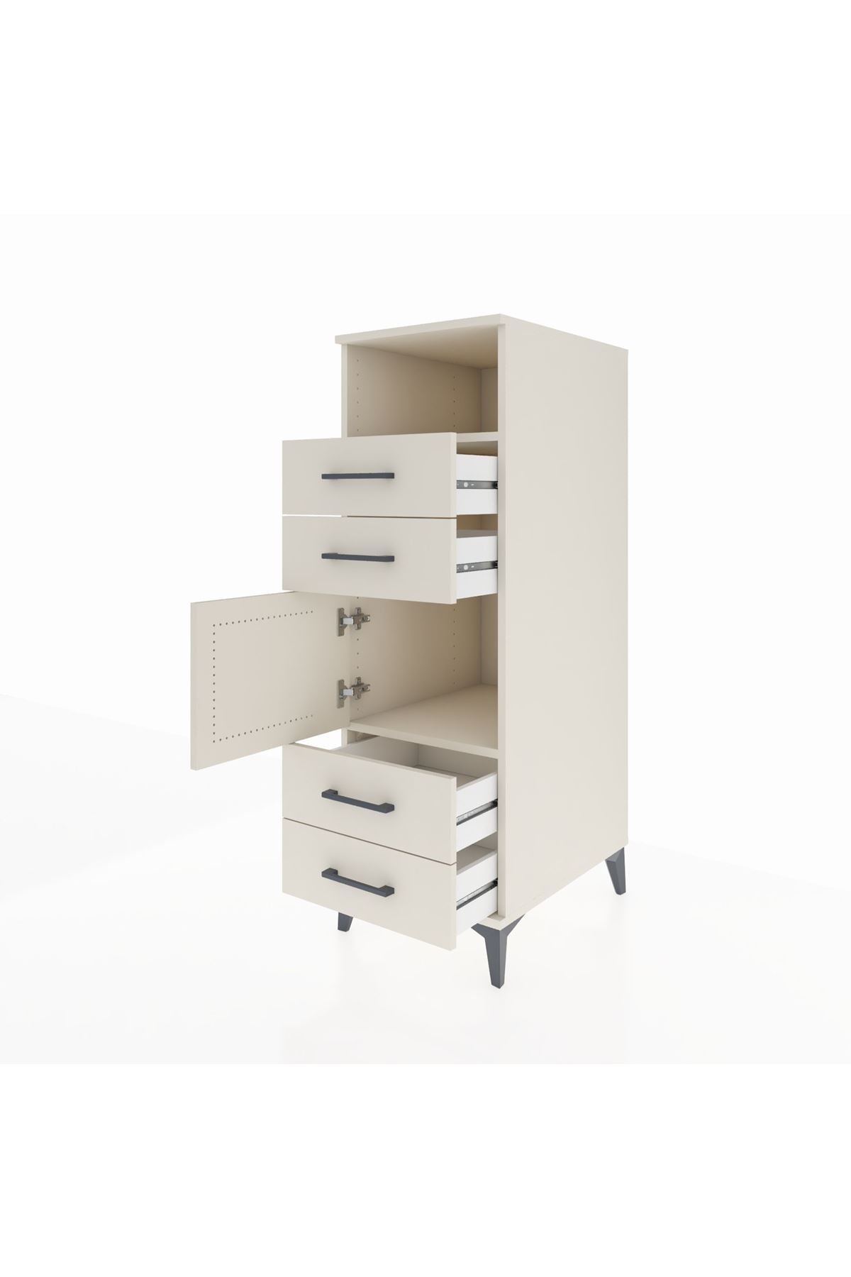 Kronos Dolap 2 Raflı 4 Çekmeceli Tek Kapaklı 44x59x134 Aytaşı-Aytaşı