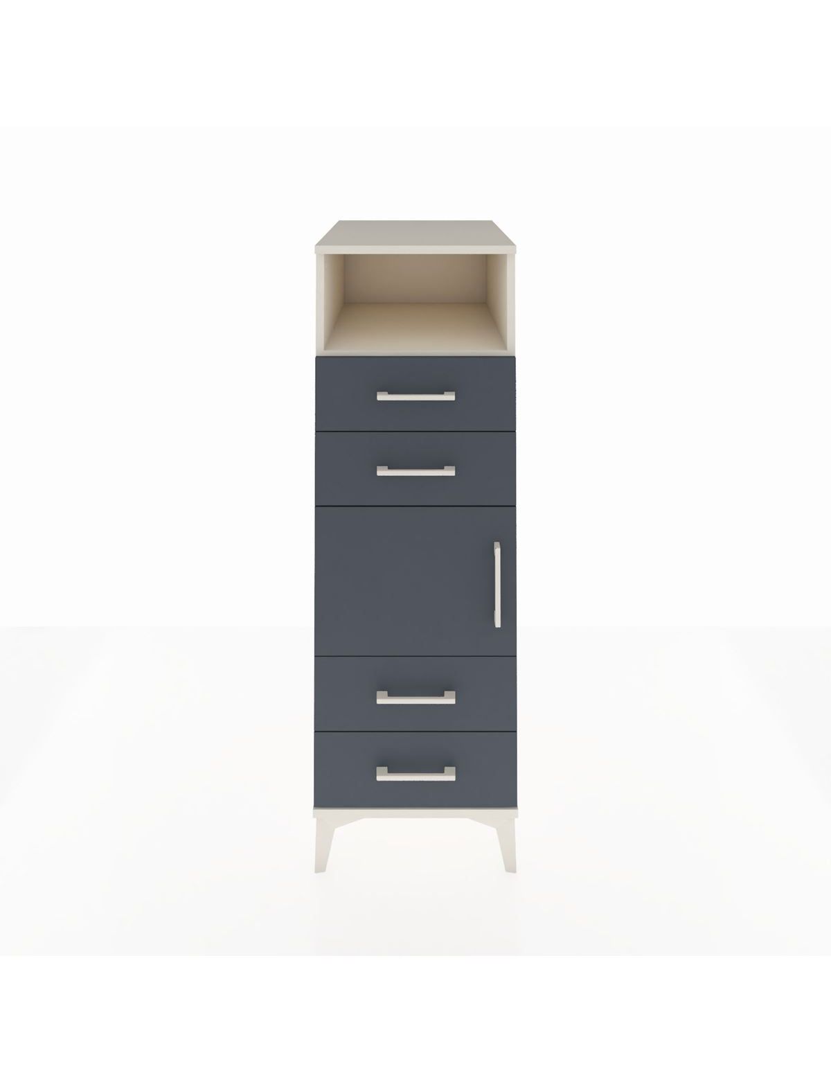 Kronos Dolap 2 Raflı 4 Çekmeceli Tek Kapaklı 44x59x134 Aytaşı-Antrasit