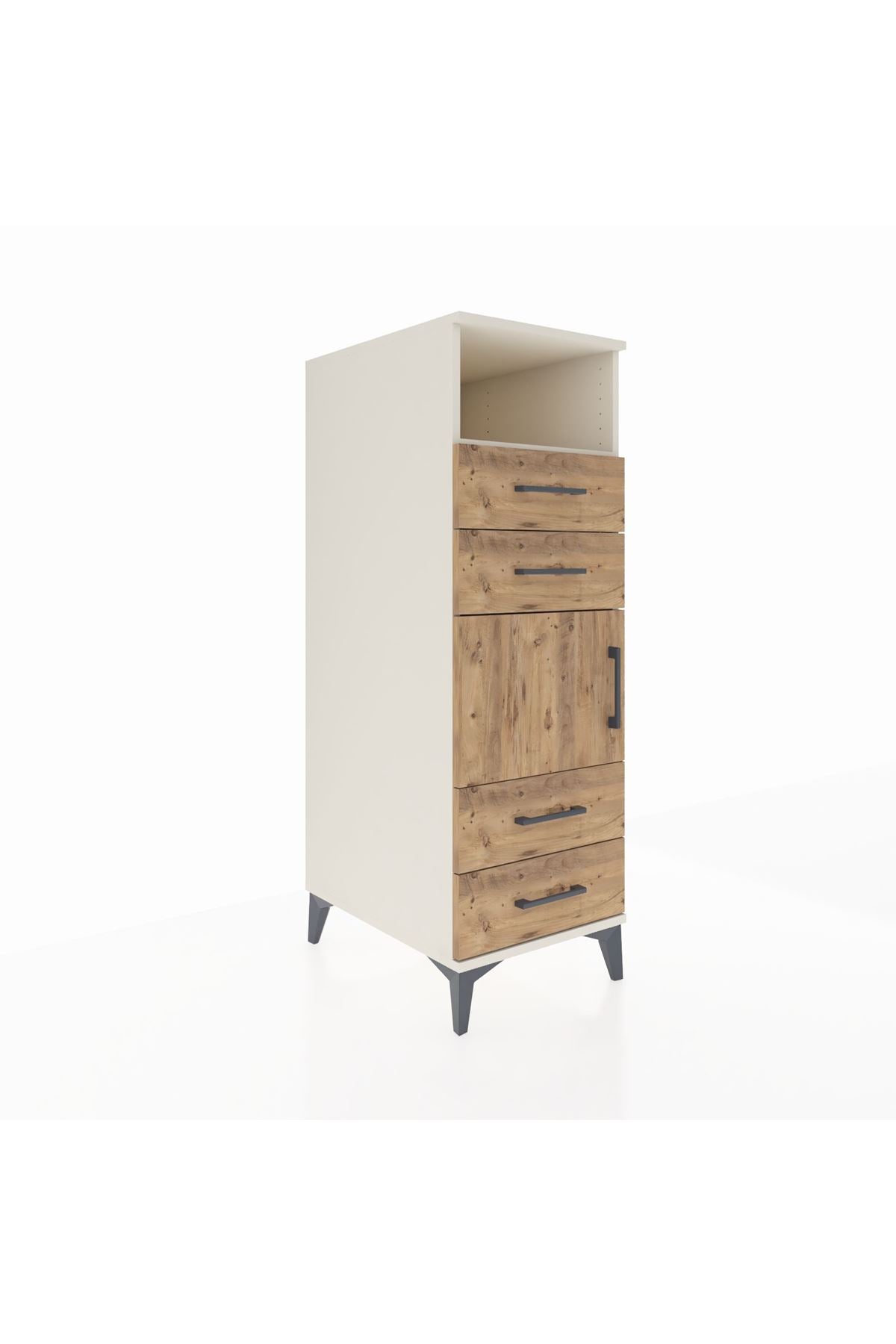 Kronos Dolap 2 Raflı 4 Çekmeceli Tek Kapaklı 44x59x134 Aytaşı-Çam