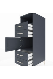 Kronos Dolap 2 Raflı 4 Çekmeceli Tek Kapaklı 44x59x134 Antrasit-Antrasit