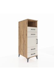 Kronos Dolap 2 Raflı 4 Çekmeceli Tek Kapaklı 44x59x134 Çam-Aytaşı