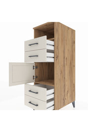 Kronos Dolap 2 Raflı 4 Çekmeceli Tek Kapaklı 44x59x134 Çam-Aytaşı