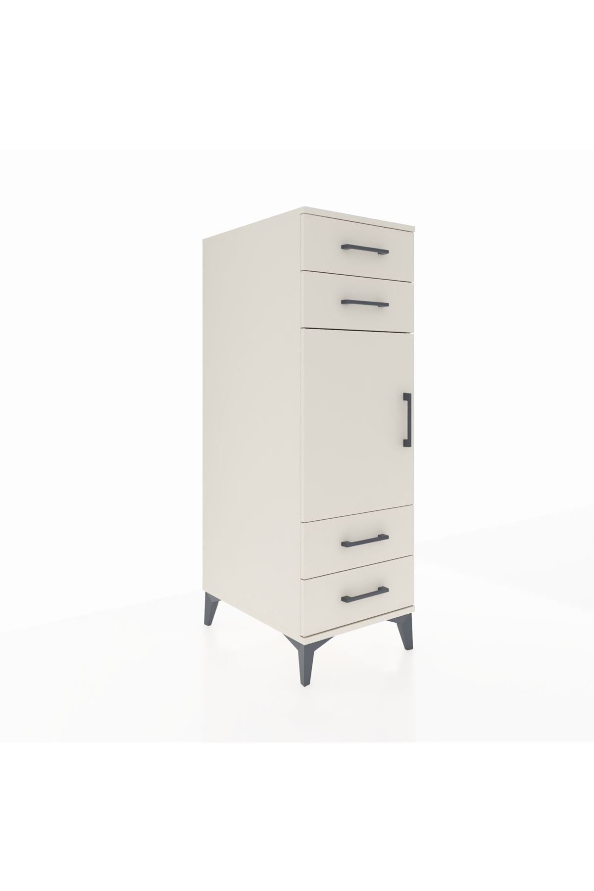 Kronos Dolap 2 Raflı 4 Çekmeceli Tek Kapaklı 44x59x134 Aytaşı-Aytaşı