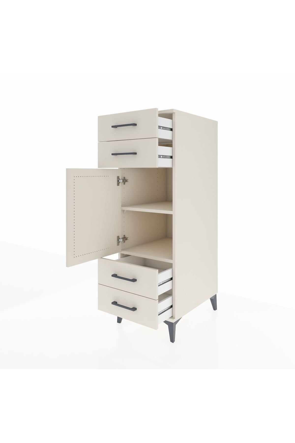 Kronos Dolap 2 Raflı 4 Çekmeceli Tek Kapaklı 44x59x134 Aytaşı-Aytaşı