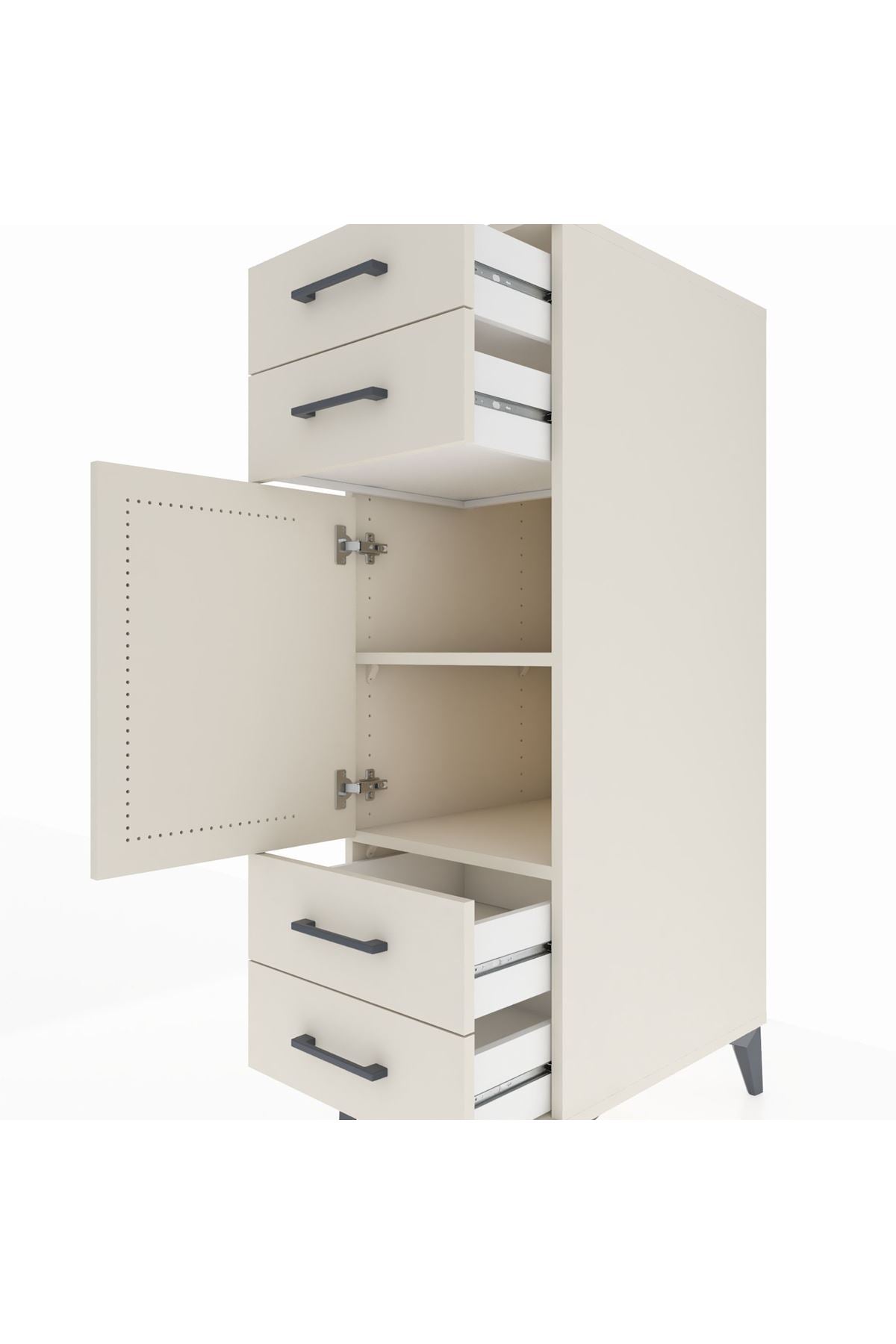 Kronos Dolap 2 Raflı 4 Çekmeceli Tek Kapaklı 44x59x134 Aytaşı-Aytaşı