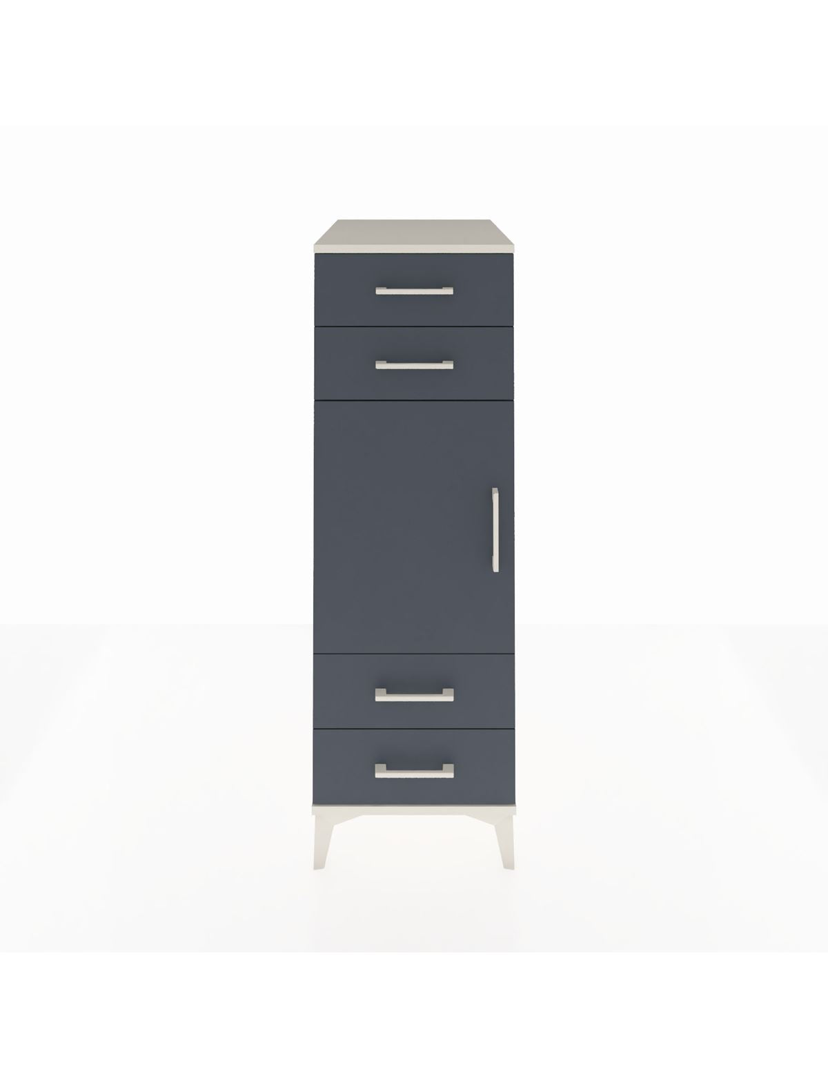 Kronos Dolap 2 Raflı 4 Çekmeceli Tek Kapaklı 44x59x134 Aytaşı-Antrasit