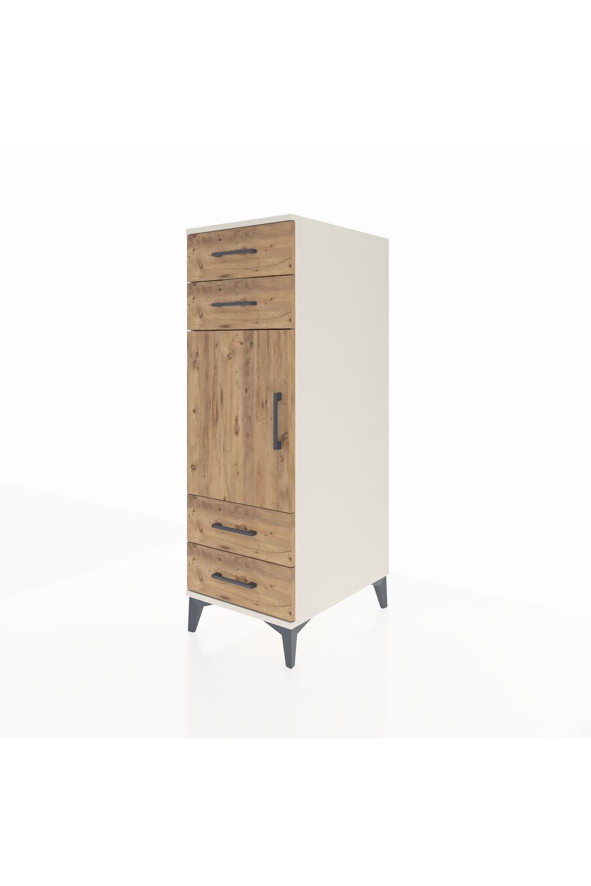 Kronos Dolap 2 Raflı 4 Çekmeceli Tek Kapaklı 44x59x134 Aytaşı-Çam