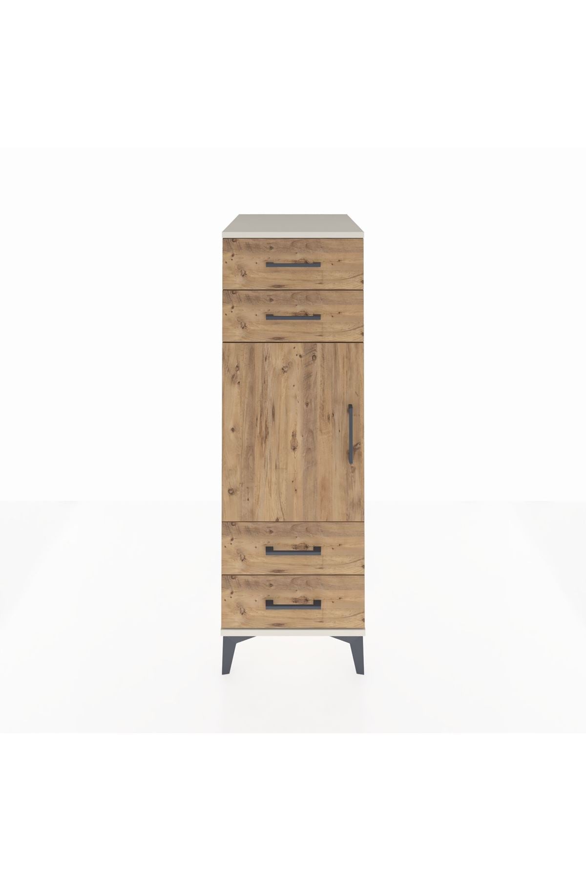 Kronos Dolap 2 Raflı 4 Çekmeceli Tek Kapaklı 44x59x134 Aytaşı-Çam