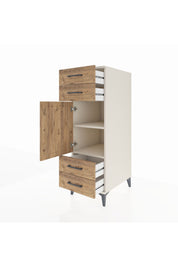 Kronos Dolap 2 Raflı 4 Çekmeceli Tek Kapaklı 44x59x134 Aytaşı-Çam