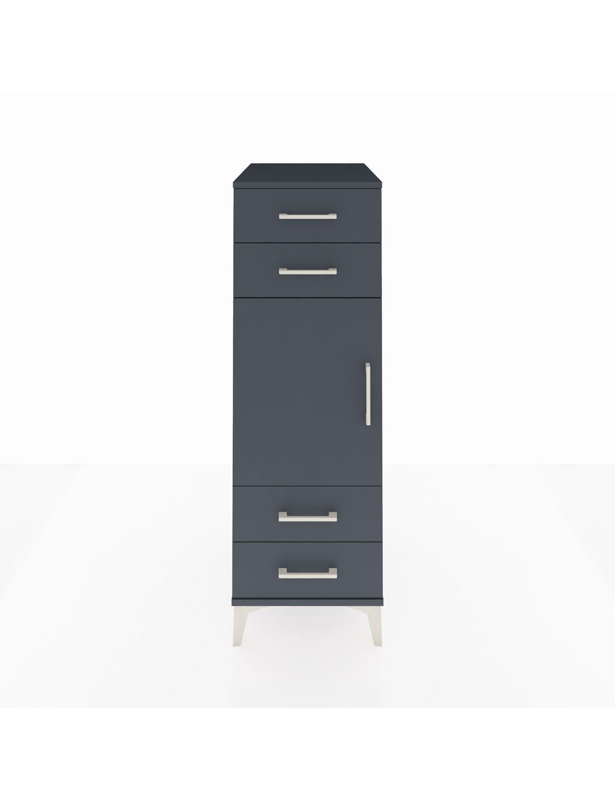 Kronos Dolap 2 Raflı 4 Çekmeceli Tek Kapaklı 44x59x134 Antrasit-Antrasit