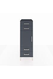 Kronos Dolap 2 Raflı 4 Çekmeceli Tek Kapaklı 44x59x134 Antrasit-Antrasit