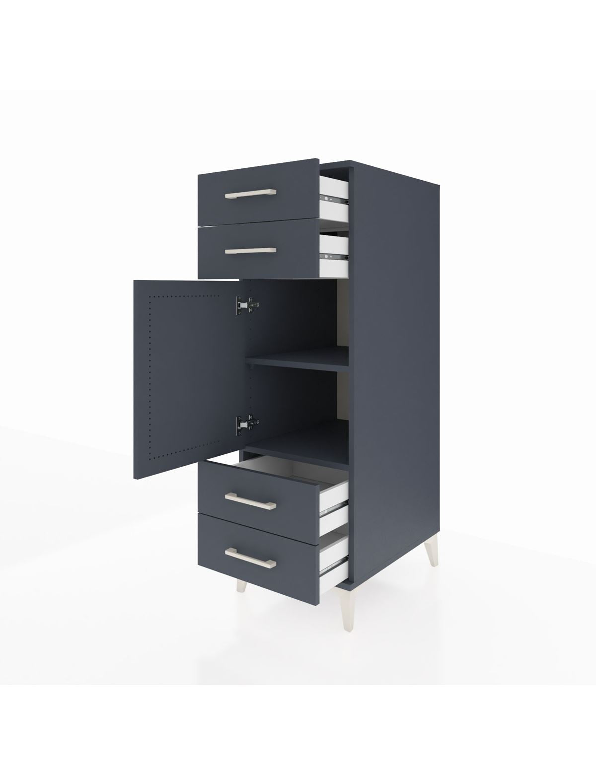Kronos Dolap 2 Raflı 4 Çekmeceli Tek Kapaklı 44x59x134 - S82M055V5C