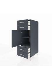 Kronos Dolap 2 Raflı 4 Çekmeceli Tek Kapaklı 44x59x134 Antrasit-Antrasit