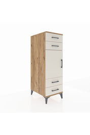 Kronos Dolap 2 Raflı 4 Çekmeceli Tek Kapaklı 44x59x134 Çam-Aytaşı