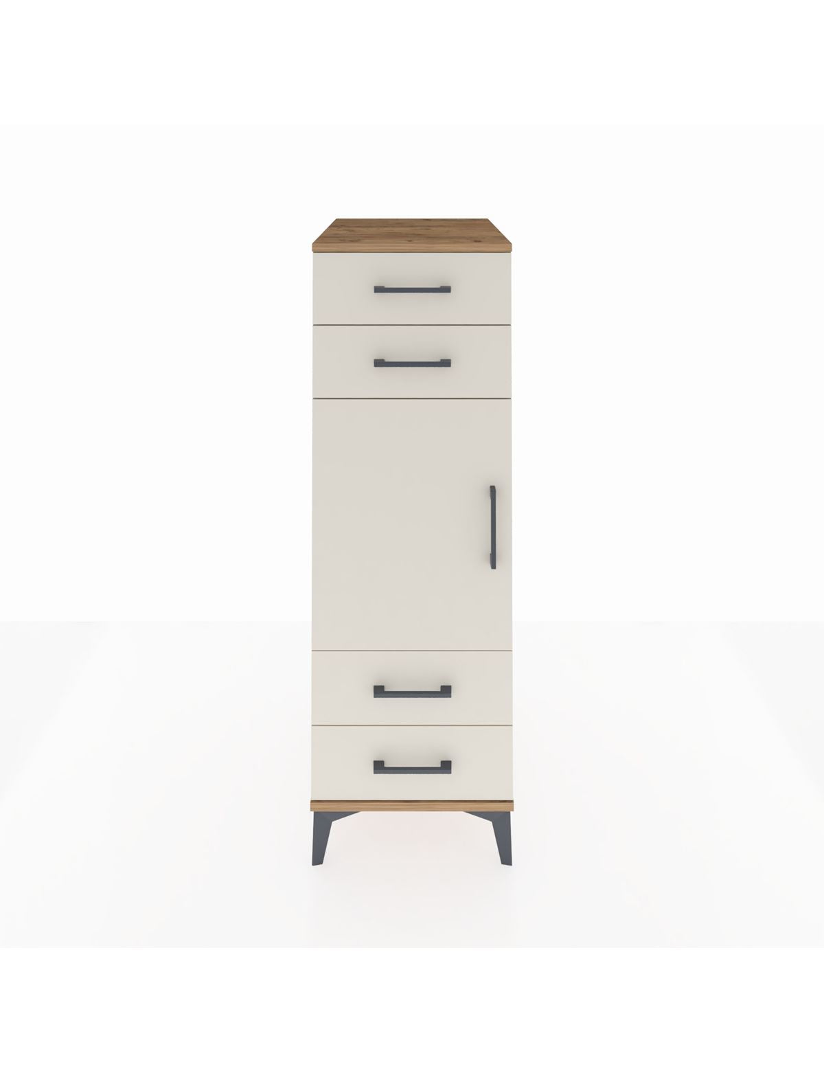 Kronos Dolap 2 Raflı 4 Çekmeceli Tek Kapaklı 44x59x134 Çam-Aytaşı