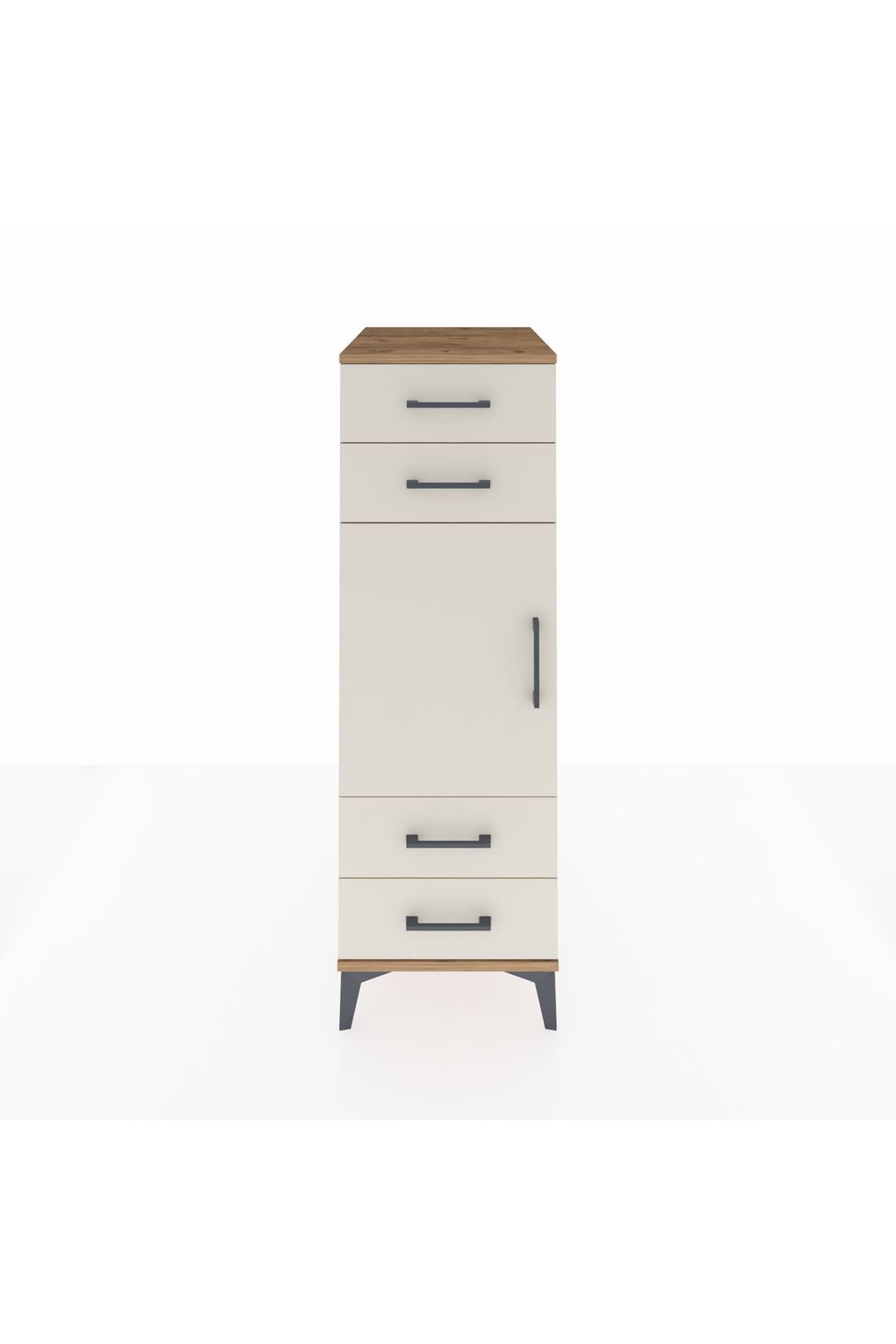 Kronos Dolap 2 Raflı 4 Çekmeceli Tek Kapaklı 44x59x134 Çam-Aytaşı