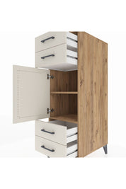 Kronos Dolap 2 Raflı 4 Çekmeceli Tek Kapaklı 44x59x134 Çam-Aytaşı