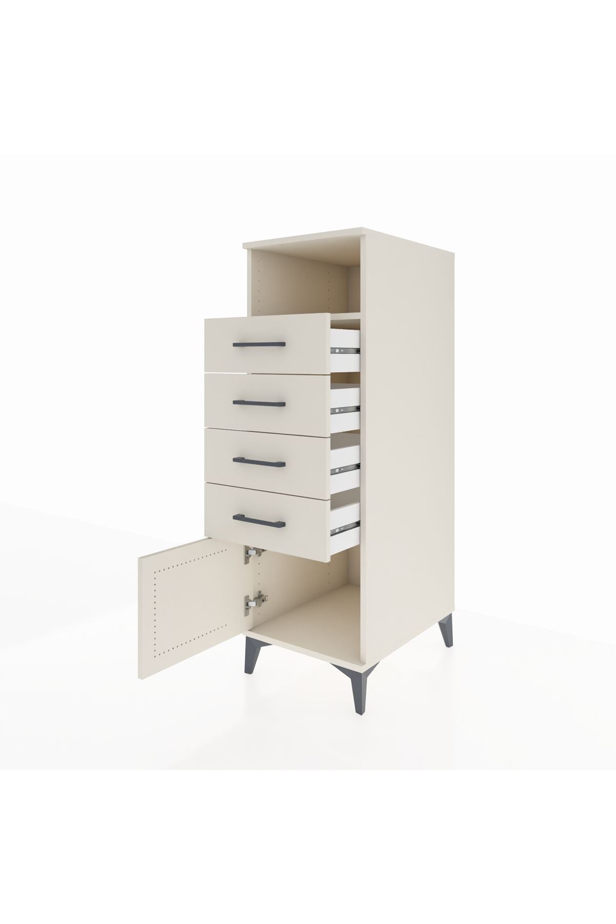 Kronos Dolap Tek Raflı 4 Çekmeceli Tek Kapaklı 44x59x134 Aytaşı-Aytaşı