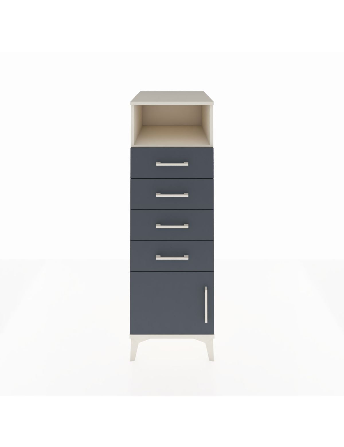 Kronos Dolap Tek Raflı 4 Çekmeceli Tek Kapaklı 44x59x134 Aytaşı-Antrasit