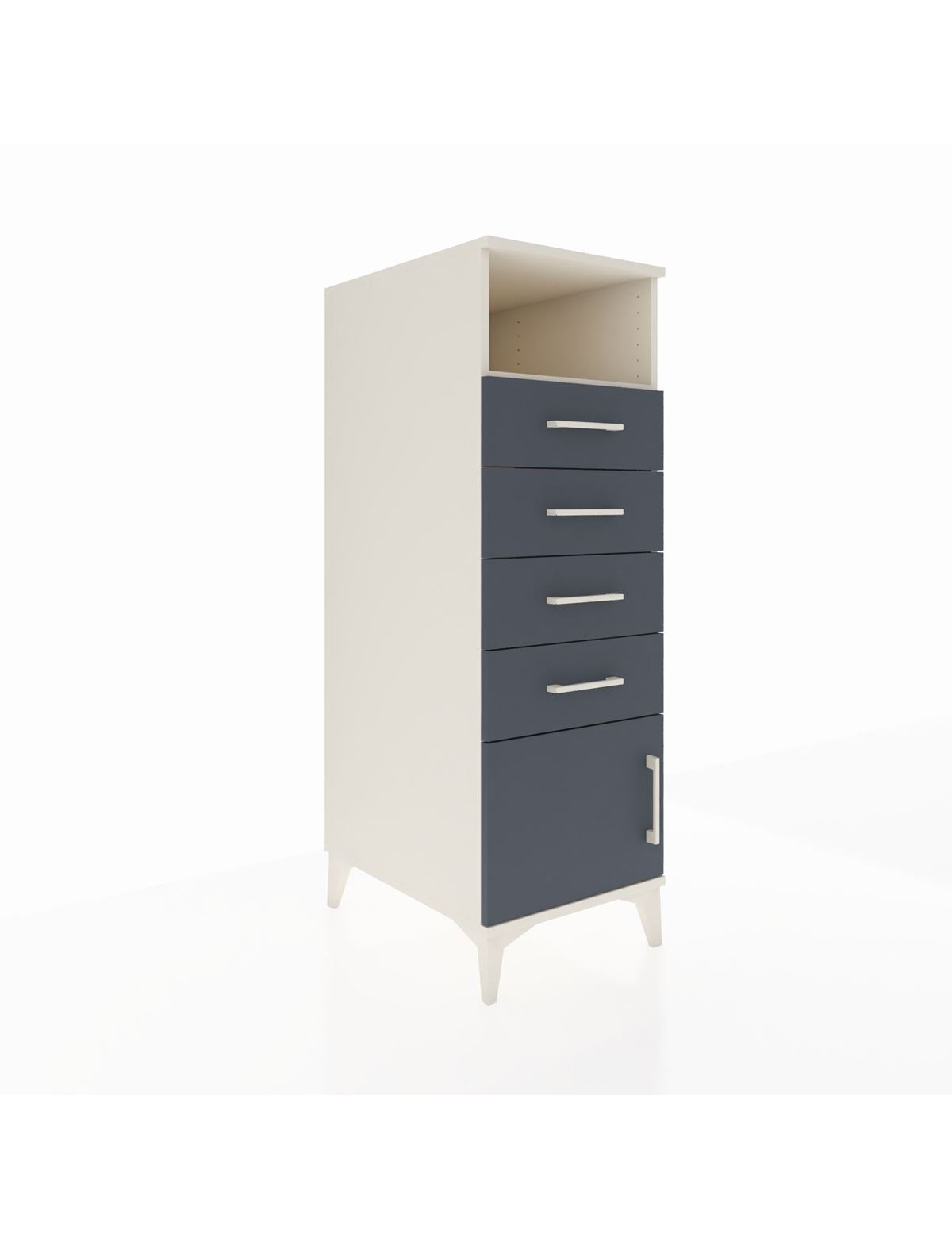 Kronos Dolap Tek Raflı 4 Çekmeceli Tek Kapaklı 44x59x134 Aytaşı-Antrasit