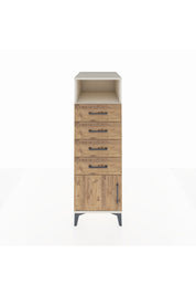 Kronos Dolap Tek Raflı 4 Çekmeceli Tek Kapaklı 44x59x134 Aytaşı-Çam