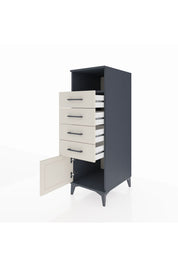 Kronos Dolap Tek Raflı 4 Çekmeceli Tek Kapaklı 44x59x134 Antrasit-Aytaşı