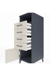 Kronos Dolap Tek Raflı 4 Çekmeceli Tek Kapaklı 44x59x134 Antrasit-Aytaşı