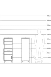 Kronos Dolap Tek Raflı 4 Çekmeceli Tek Kapaklı 44x59x134 Aytaşı-Aytaşı
