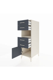 Kronos Dolap Tek Raflı 4 Çekmeceli Tek Kapaklı 44x59x134 Aytaşı-Antrasit