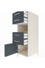 Kronos Dolap Tek Raflı 4 Çekmeceli Tek Kapaklı 44x59x134 Aytaşı-Antrasit