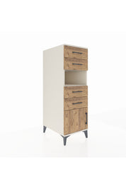 Kronos Dolap Tek Raflı 4 Çekmeceli Tek Kapaklı 44x59x134 Aytaşı-Çam