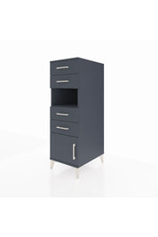 Kronos Dolap Tek Raflı 4 Çekmeceli Tek Kapaklı 44x59x134 Antrasit-Antrasit