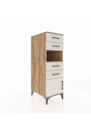 Kronos Dolap Tek Raflı 4 Çekmeceli Tek Kapaklı 44x59x134 Çam-Aytaşı