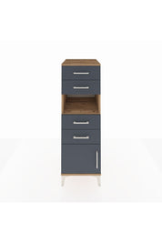 Kronos Dolap Tek Raflı 4 Çekmeceli Tek Kapaklı 44x59x134 Çam-Antrasit