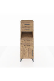 Kronos Dolap Tek Raflı 4 Çekmeceli Tek Kapaklı 44x59x134 Çam-Çam