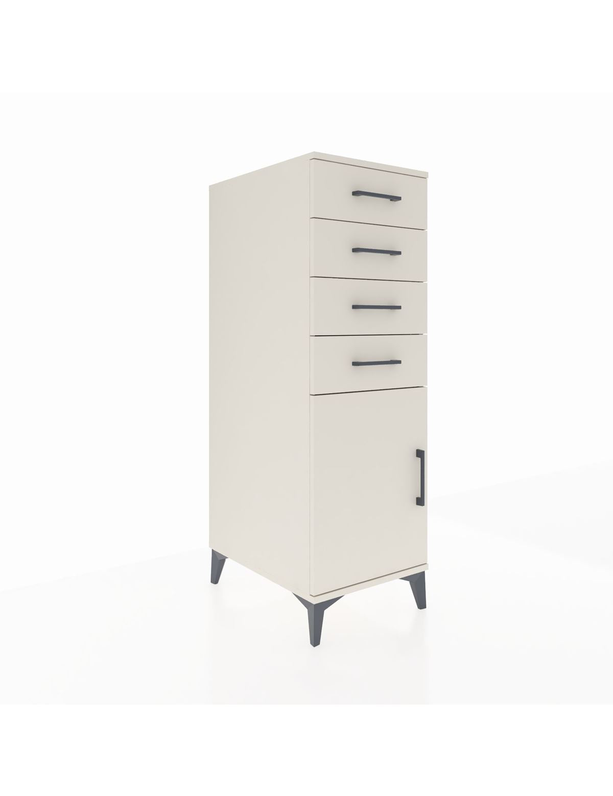 Kronos Dolap Tek Raflı 4 Çekmeceli Tek Kapaklı 44x59x134 Aytaşı-Aytaşı