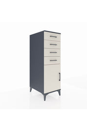 Kronos Dolap Tek Raflı 4 Çekmeceli Tek Kapaklı 44x59x134 Antrasit-Aytaşı