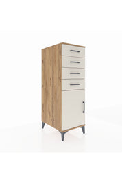 Kronos Dolap Tek Raflı 4 Çekmeceli Tek Kapaklı 44x59x134 Çam-Aytaşı