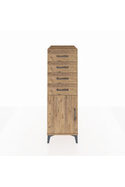 Kronos Dolap Tek Raflı 4 Çekmeceli Tek Kapaklı 44x59x134 Çam-Çam