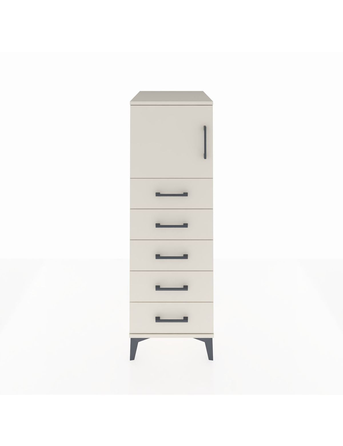 Kronos Dolap Tek Raflı 5 Çekmeceli Tek Kapaklı 44x59x134 Aytaşı-Aytaşı