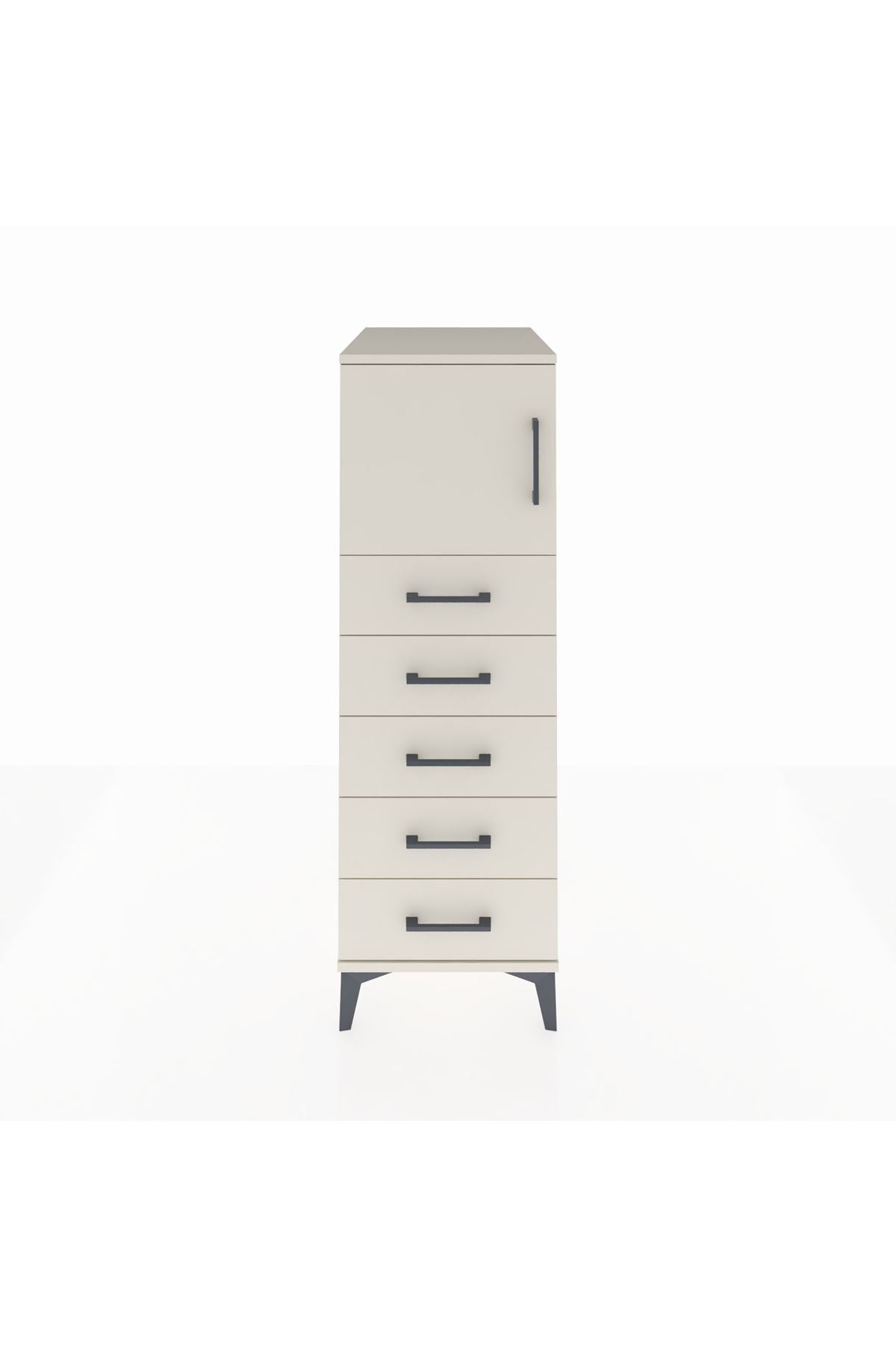 Kronos Dolap Tek Raflı 5 Çekmeceli Tek Kapaklı 44x59x134 Aytaşı-Aytaşı