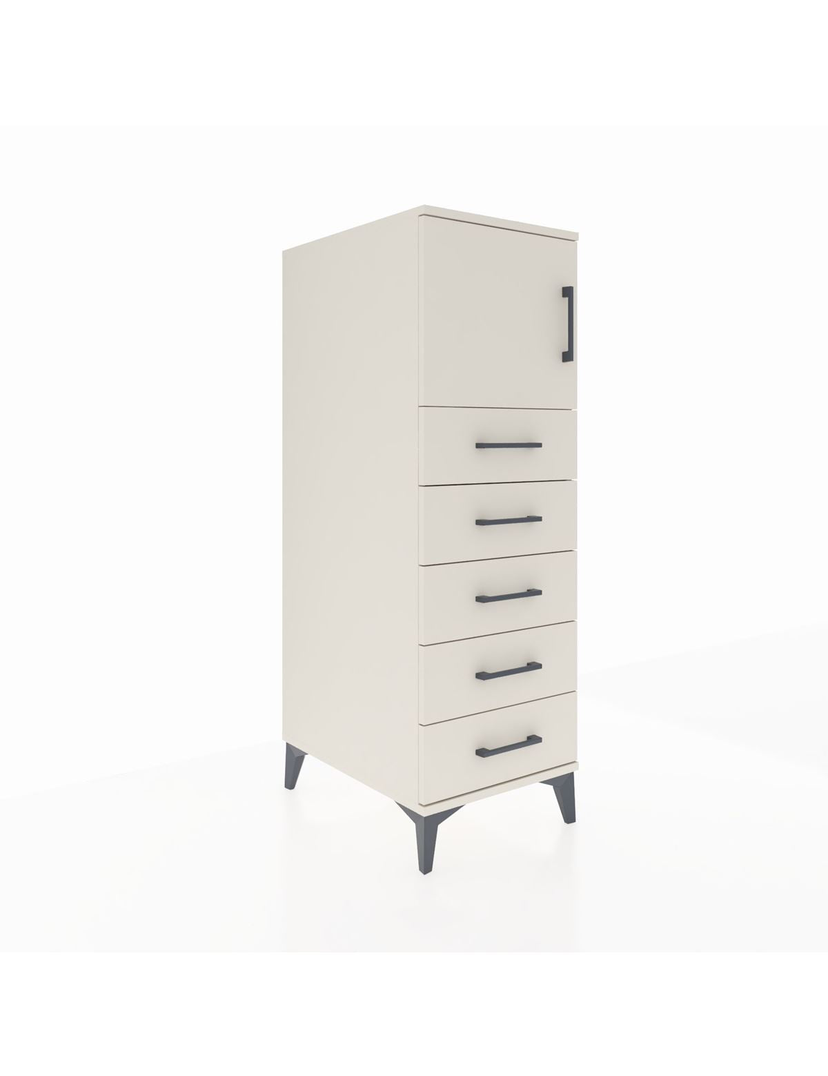 Kronos Dolap Tek Raflı 5 Çekmeceli Tek Kapaklı 44x59x134 Aytaşı-Aytaşı